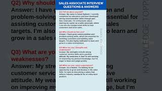 Sales Associate Interview Questions and Answers [upl. by Lledyl]