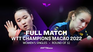 FULL MATCH  Mima ITO vs Linda BERGSTROM  WS R32  WTT Champions Macao 2022 [upl. by Ollie]