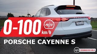 2018 Porsche Cayenne S 29TT V6 0100kmh amp engine sound short edit [upl. by Ellenaej]