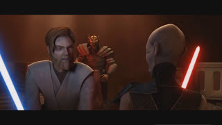 Star Wars The Clone Wars  Obi Wan amp Asajj Ventress VS Darth Maul amp Savage Opress  Latino HD [upl. by Ecargyram]