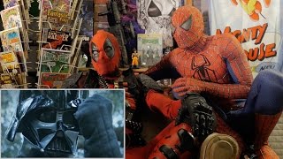 DARTH VADER vs GANDALF  REACTION SPANDEX  WITH SPIDERMAN AND DEADPOOL [upl. by Negeam]