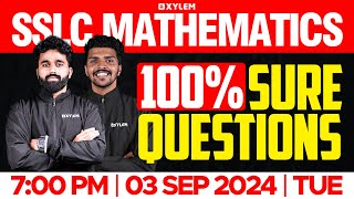 SSLC Mathematics  100 Sure Questions  Xylem SSLC [upl. by Meg]