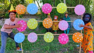 outdoor fun with Flower Balloons and learn colors for kids by I kids Episode 280 [upl. by Glavin]