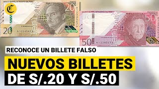 Nuevos billetes en Perú de S20 y S50 ¿Cómo identificar un billete falso [upl. by Relyks]