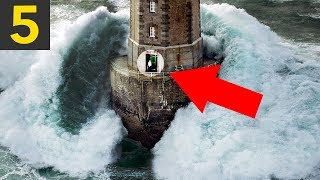 Top 5 WAVES VS LIGHTHOUSES [upl. by Lenzi108]