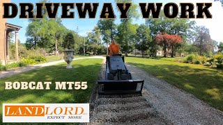 Driveway work no new stone with Bobcat mt55 Happy New Year [upl. by Annatnas]