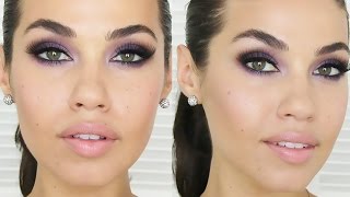 TUTORIAL  Purple Smokey Eye Makeup  Eman [upl. by Felizio]