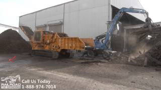 Railroad Tie Grinding  Recycling Railroad Ties On Site [upl. by Amat]