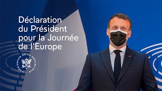 Journée de lEurope  Déclaration du Président Emmanuel Macron [upl. by Creigh]