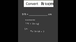 Convert Feet to Centimeters  ft to cm mathswithmaryam shortsfeed [upl. by Corson]