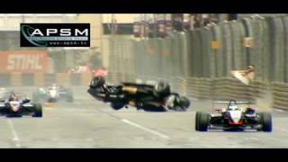 F3 Crash  2009 Macau GP  Airborne F3 [upl. by Berget713]