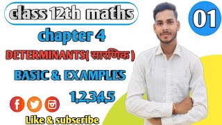 L1 Class  12 Examples 1to5 Maths Determinants NCERT 📚 chapter 4 Determinants Examples 1to5 [upl. by Ahsieuqal]