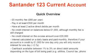 Santander 123 Current Account  Overview of terms and credit interest [upl. by Karita]