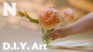 How to create paper flowers inspired by Berthe Morisot  DIY Art [upl. by Admama]