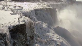 Spectacular video of the frozen Niagara Falls [upl. by Euqirne]