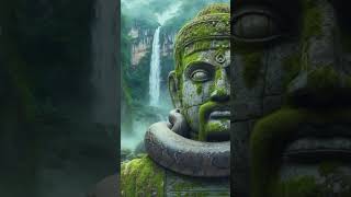 Giant Python Wrapped Around Ancient MossCovered Statue in the Jungle nature animation snake [upl. by Omidyar]