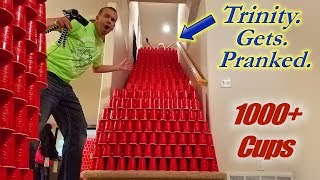 EPIC Solo Cup Prank on Trinity 10000 Cups So Funny [upl. by Bartko]