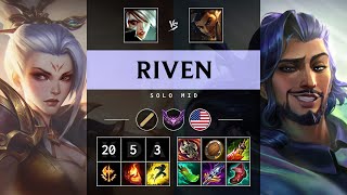 Riven Mid vs Akshan Legendary  NA Master Patch 1418 [upl. by Onairot]