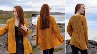 Crochet Cardigan Made From 2 Panels [upl. by Jud679]