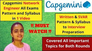 Capgemini Written Exam Pattern to SVAR PatternCapgemini all Pattern Explained with Important Topics [upl. by Gil]