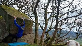 First Ascent at Stanton Moor Tomb Walk Font 6a Peak District Bouldering [upl. by Eldwun787]