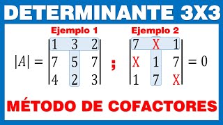 MÉTODO DE COFACTORES Determinantes 3x3 [upl. by Terri657]