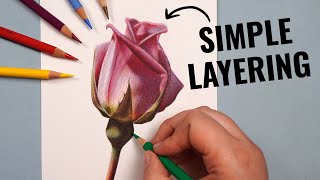 Layering With ONLY 12 Colored Pencils  Polychromos Tutorial [upl. by Gaylord]