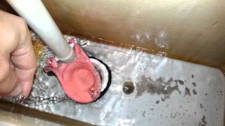 Toilet Flapper Valve Caught On Flush Chain  Leaking Water  About To Install Korky Repair Kit [upl. by Lynsey520]