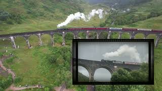 The Jacobite Steam Train at Glenfinnan Viaduct also known as the Hogwarts Express from Harry Potter [upl. by Dorion669]