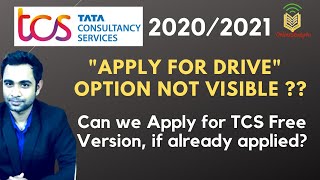 TCS NQT 20202021 Apply for Drive option not Visible  Can We Apply for Free Version of TCS [upl. by Dranyar]