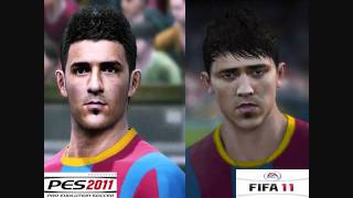 PES 2011 vs FIFA 11 Face Comparison FC Barcelona [upl. by Isabeau]