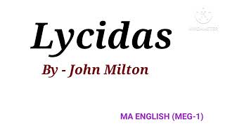 Lycidas by John Milton MEG01 British poetry  rosewoodmountainacademy3315 PulkitaRajput [upl. by Aknaib356]