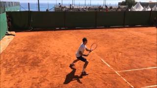 Federer and Goffin Practice Montecarlo Rolex Master 10 april 2016 HD [upl. by Richers]