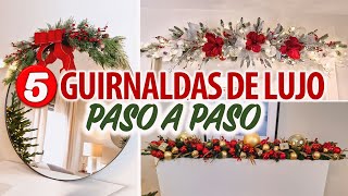 5 IDEAS DE GUIRNALDAS NAVIDEÑAS ELEGANTES 2024 DIY [upl. by Alfi]