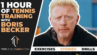 1 HOUR of TENNIS TRAINING with Boris Becker  Top Level Tennis [upl. by Lauraine]