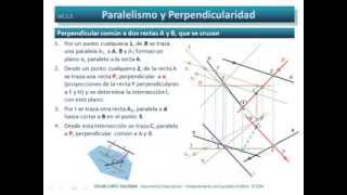 Perpendicular común a dos rectas que se cruzan Diédrico Directo [upl. by Powe]