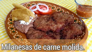 MILANESAS DE CARNE MOLIDA  RECETA DE MI MAMÁ  COCINA Y ALGO MÁS [upl. by Kcinnay]