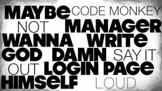 Code Monkey Jonathan Coulton Lyrics Kinetic Typography shorter version [upl. by Sindee]