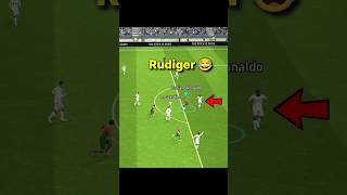 Ronaldo ball Control Rudiger did not understand😂 efootball efootball2024 shorts pes [upl. by Akiemahs]