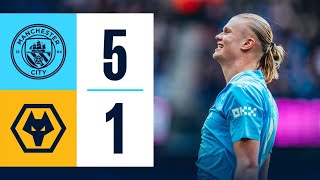 HIGHLIGHTS HAALAND HITS FOUR AS CITY POWER PAST WOLVES  Man City 5  1 Wolves  Premier League [upl. by Haimaj]