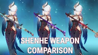 shenhe weapon comparison  calamity vs homa vs engulfing [upl. by Annadiana]