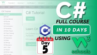 C Full Course in 10 Days using W3Schools  Day5 of W3Schools C Tutorial [upl. by Notsob]