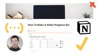 Notion Build With Me How To Make A Slider Progress Bar [upl. by Akirahc185]