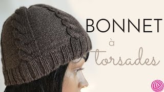 Tricoter un bonnet à torsades [upl. by Anay962]