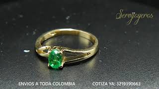 ANILLO EN ORO 18K CON ESMERALDA COLOMBIANA [upl. by Anitra]