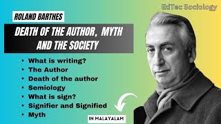 ROLAND BARTHES  DEATH OF THE AUTHOR MYTH AND SOCIETYMalayalamAparnakalyani [upl. by Reichert]