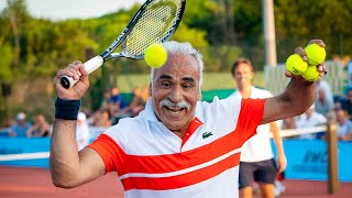 FUNNIEST Tennis Match EVER You Wont Stop Laughing 2 Mansour Bahrami Trick Shots [upl. by Sesiom]