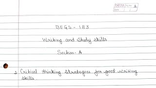 BEGS 183 Solved Handwritten Assignment 202122 BEGS 183 Ignou solved Assignment 202122 BEGS 183 [upl. by Dara]