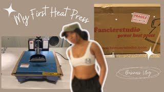 My First Heat Press  ft Fancierstudio heat press First Business Vlog Activewear line Ft Mbodi [upl. by Giana]