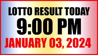 Lotto Result Today 9pm Draw January 3 2024 Swertres Ez2 Pcso [upl. by Ilah]